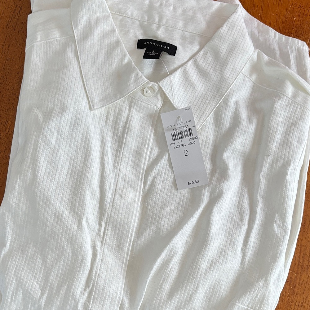 Ann Taylor Classic White Dress Shirt